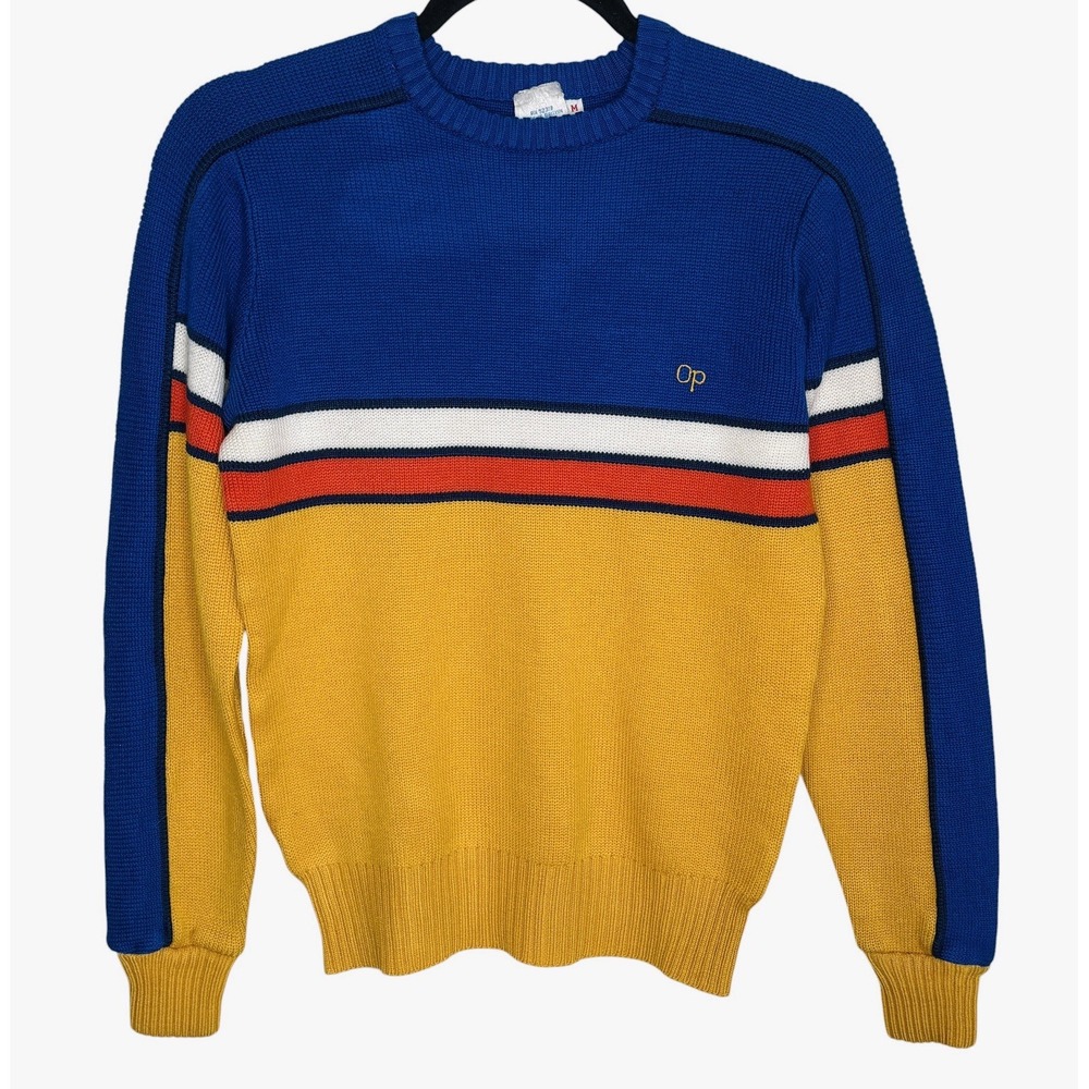 VTG Ocean Pacific Crewneck Sweater 80s Women M Fits XS Colorblock  Ski Long Sl